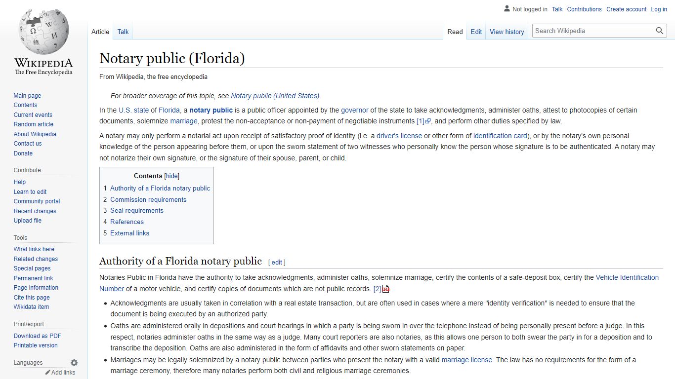 Notary public (Florida) - Wikipedia